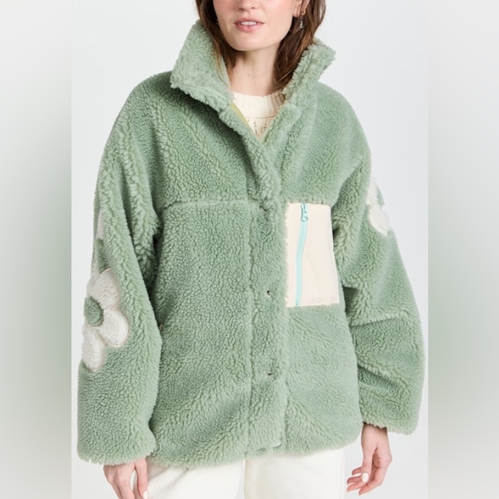 Sandy Liang Delphine Fleece in Pistachio NWT